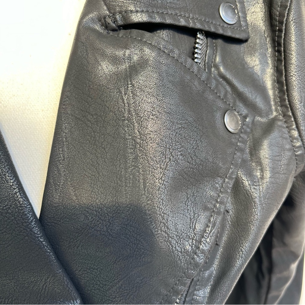 Silent New York Black Faux Leather Moto Jacket Medium - Picture 2 of 12